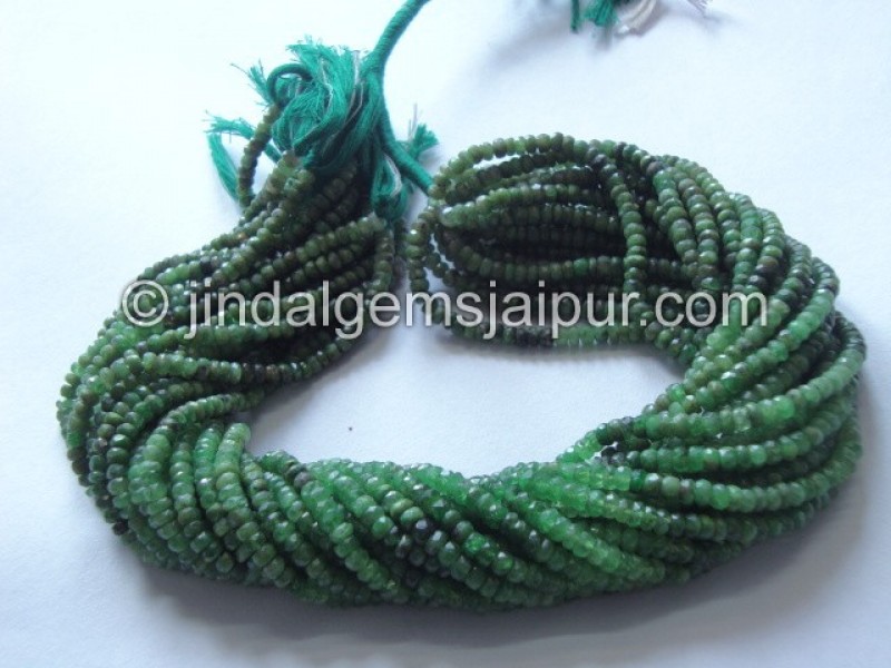 Tsavorite Faceted Roundelle Shape Beads